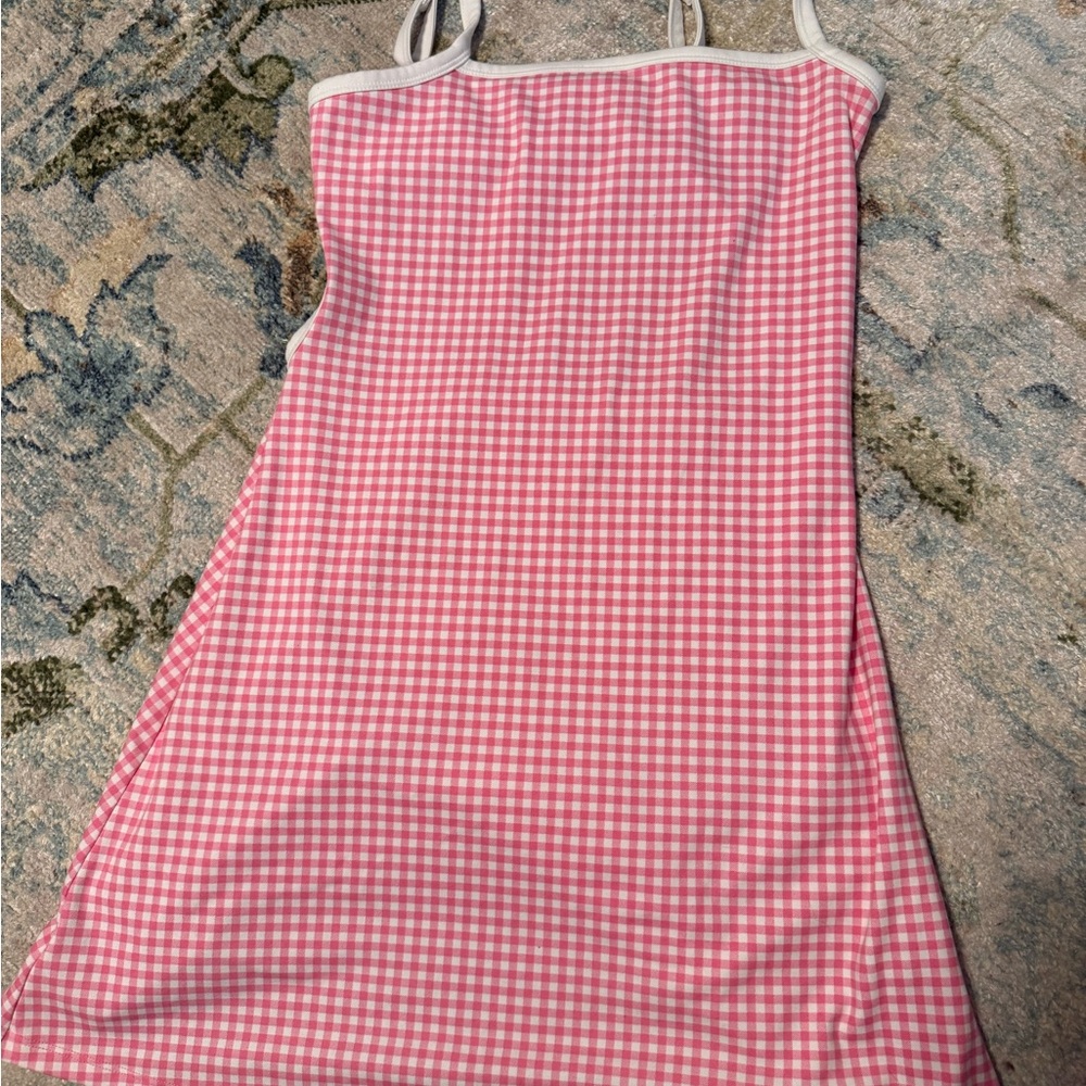 Pink Gingham Sleeveless Dress